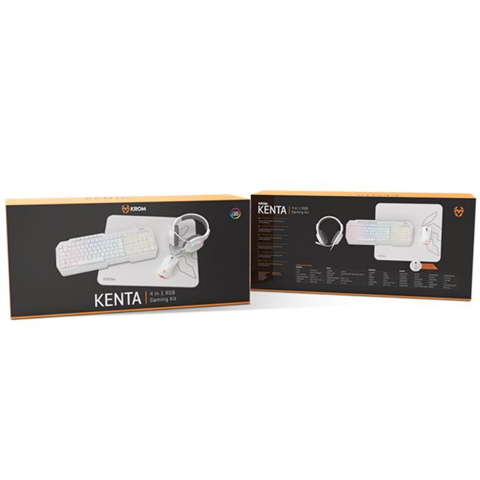 Krom Kenta Pack Gaming 4 en 1 RGB Blanco